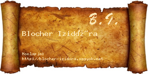 Blocher Izidóra névjegykártya